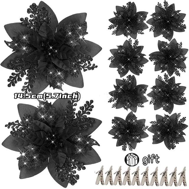 10/5/1 шт. 14,5 см блестящие искусственные рождественские цветы Рождественская елка украшения счастливый Новый год украшения рождественские искусственные цветы natal