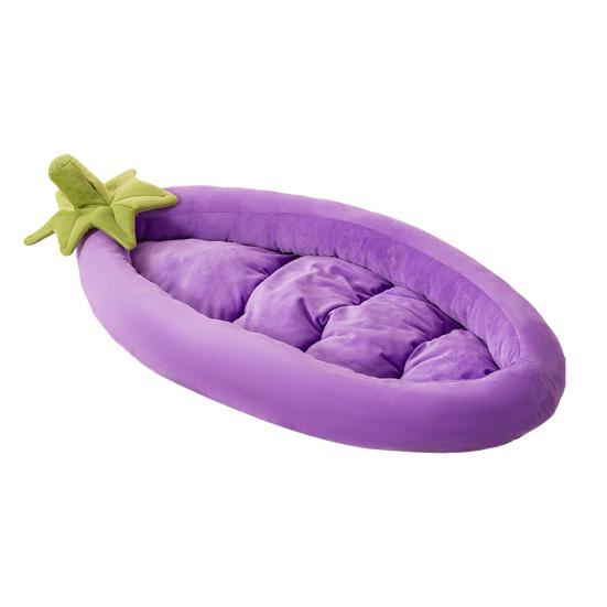 Кровать для кошек Баклажан Форма овоща Диван для питомца со съемной подушкой Поддержка суставов Милая кровать для питомца для кошек, маленьких собак, котят