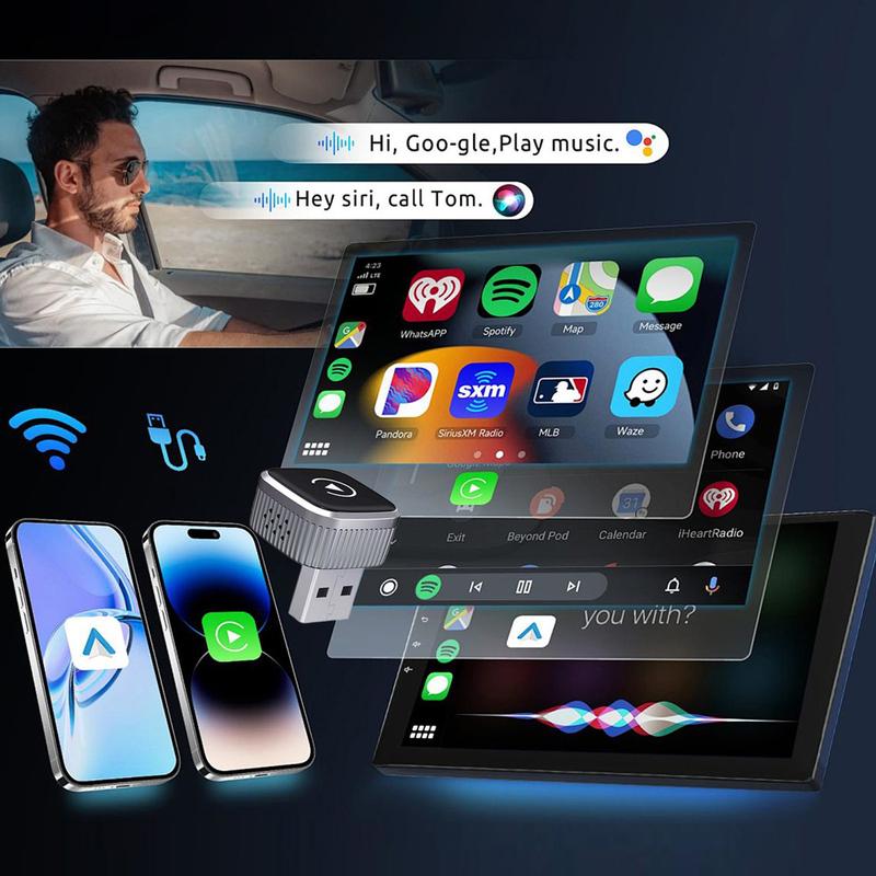 2026 Mini Wireless CarPlay Adapter Upgrade Wired to Wireless for CarPlay & Android Auto Plug and Play Fast Auto-Reconnect Stable