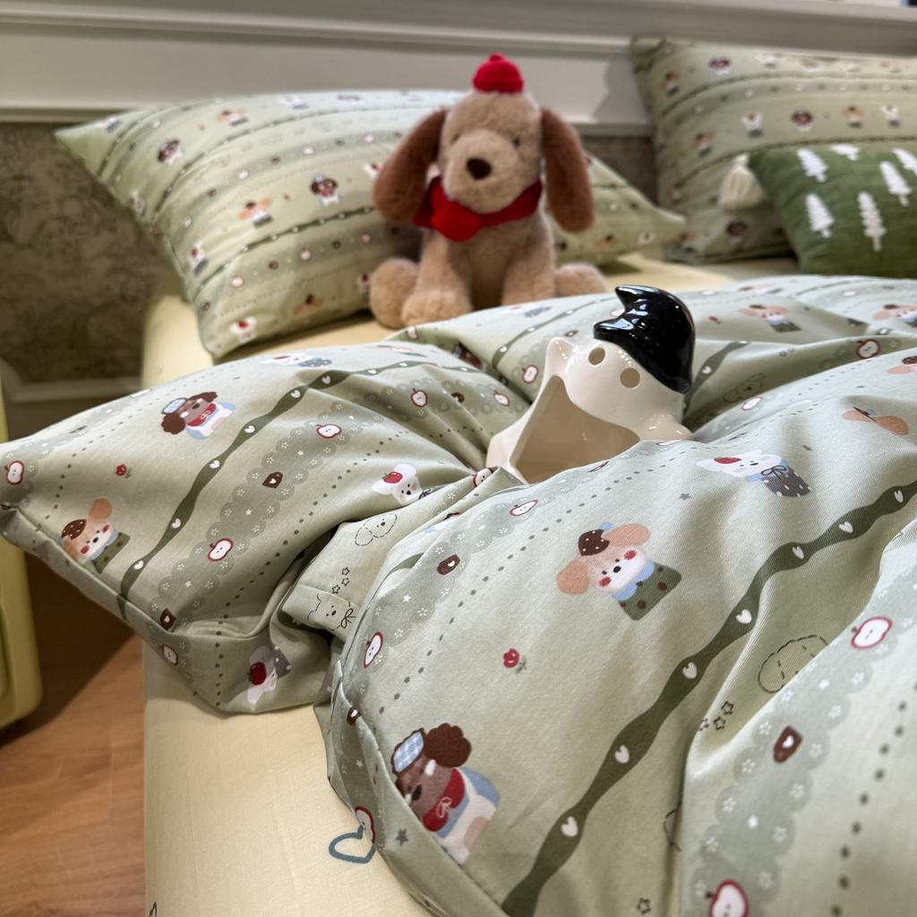 100% Cotton, Pure Cotton Quilt Cover, Quilt Cover, Bed Sheet, Floral Cartoon, Dormitory Students
