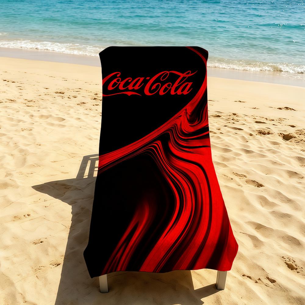 C-Coca-Cola-ES Модное полотенце с логотипом для кемпинга на открытом воздухе Пляжное полотенце Супервпитывающее Быстросохнущее Летнее полотенце
