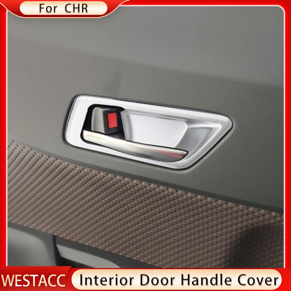 4 шт. ABS хромированная внутренняя дверная ручка автомобиля, крышка чаши, декоративная наклейка, накладка для Toyota CHR C-HR 2016-интерьер