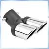 NEW-Car Universal 63Mm Stainless Steel Dual Outlet Exhaust Pipe Muffler Tail Throat Muffler Tip Pipe Grilled Black