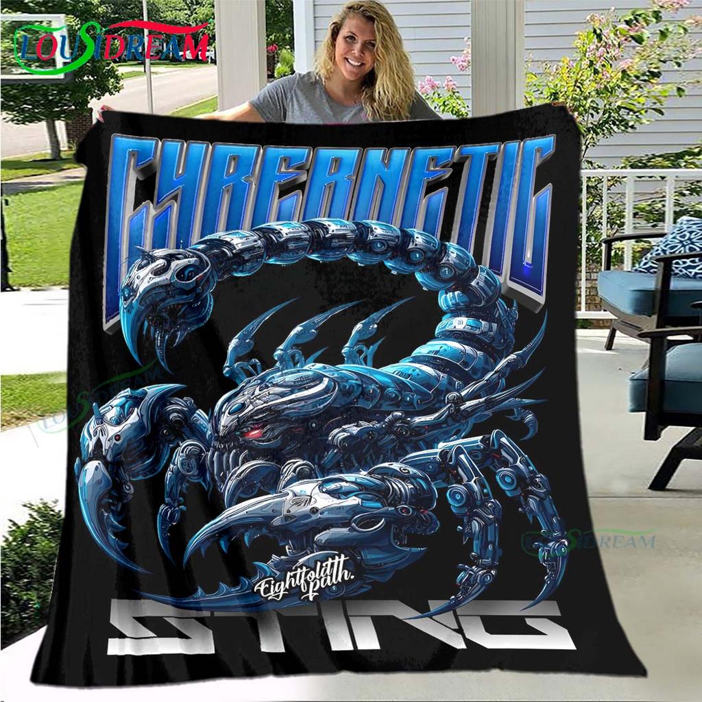 Теплое одеяло с узором скорпиона, тонкое фланелевое одеяло, портативное для дома, путешествий, офиса, одеяло для обеденного перерыва, подарок на день рождения