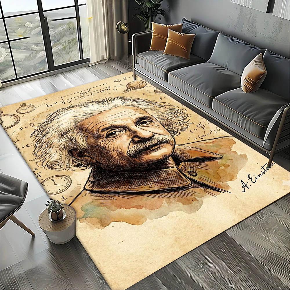3D A-Aalbert Cool E-Einsteines Ковер Коврик Искусство для Декора Комнаты Дивана Рождественские Хэллоуин Подарки Зона Фанатов Ковер Нескользящий Коврик для Пола