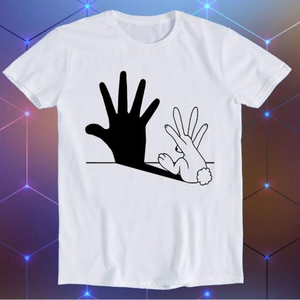 Rabbit Hand Shadow Art Cool Funny Gift T Shirt E530