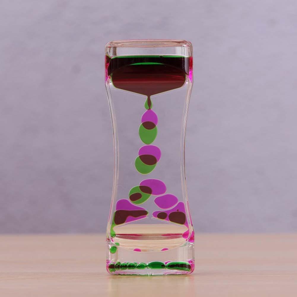Double Color Sand Hourglasses Colorful Liquid Timer Anxiety Relief Liquid Motion Timer Bubble Timer Oil Hourglass Home Decor