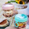 600ml Oatmeal Cup Salad Cup Airtight Lid Thickened with Spoon Food Storage Portable Overnight Yogurt Milk Salad Breakfast Jar