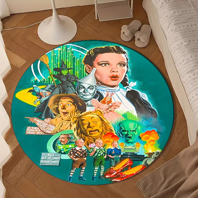 Wonderful Wizard Adventure Round Rug for Livingroom,Bedroom, Palyroom, Chair Rug, Area rug, Circle Carpet, Large Size Fan Christmas gift