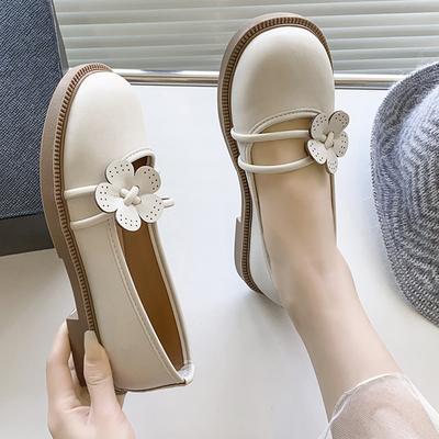 Французские туфли Мэри Джейн женские весна и осень новые интернет-знаменитость маленькие кожаные туфли мелкие одинарные туфли женские туфли бини на плоской подошве