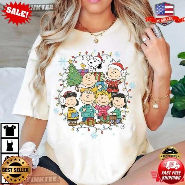 Charlie Brown And Friends Cute Christmas T-Shirt Christmas Gifts T-Shirt S-5XL