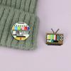 Retro Antenna TV Pins Snowflake Screen Television Brooches Fashion Vintage TV Pin  Badge