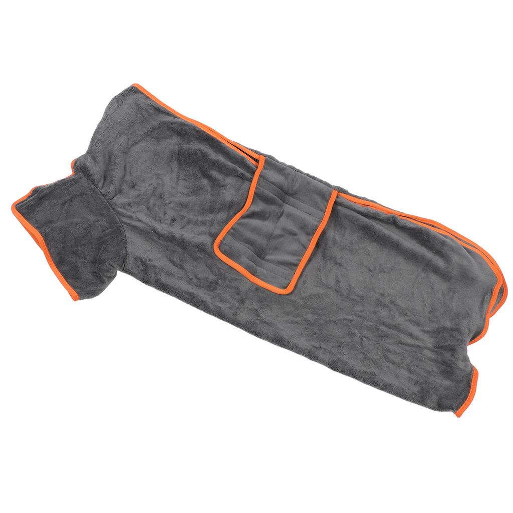 Халат для собак, серый, полностью обернутый, впитывающий, быстросохнущий, мягкий, утолщенный, из полиэстера, для дома