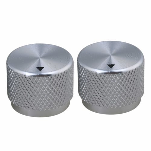 Yibuy 2-Pack 20x15.5x6mm Silver Aluminum Alloy Electric Guitar Potentiometer Knob Volume Tone Rotary Guitar Control Knob