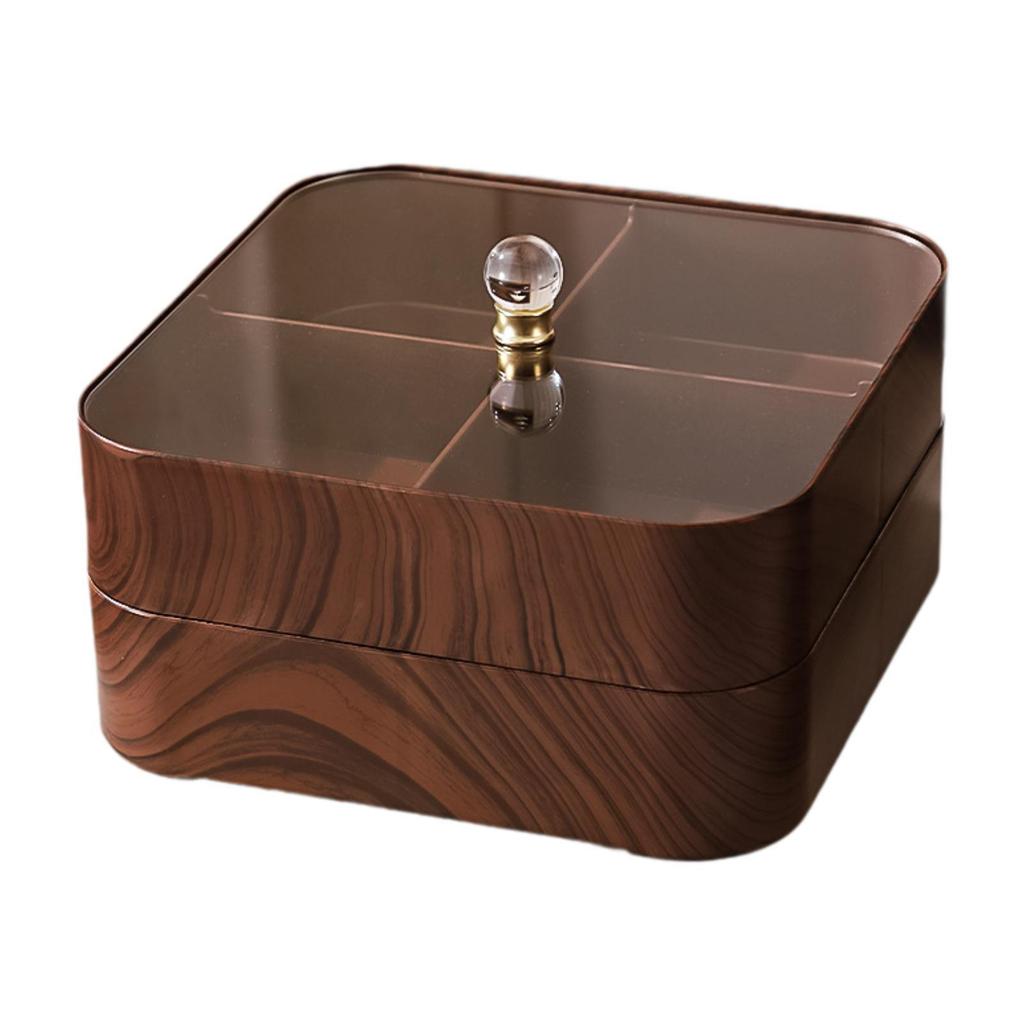 Divided Serving Tray with Lid Decorative Wood with Clear Lid Serving Platter