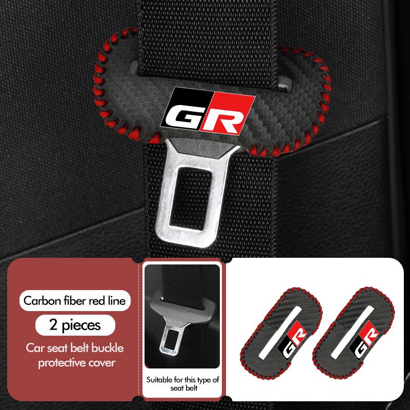 MZD1 For Toyota Car Seat Belt Buckle Plug Leather Car Seat Belt Clip Protective Covers Crown GR Corolla YARIS Auris C-HR Hilux Vios