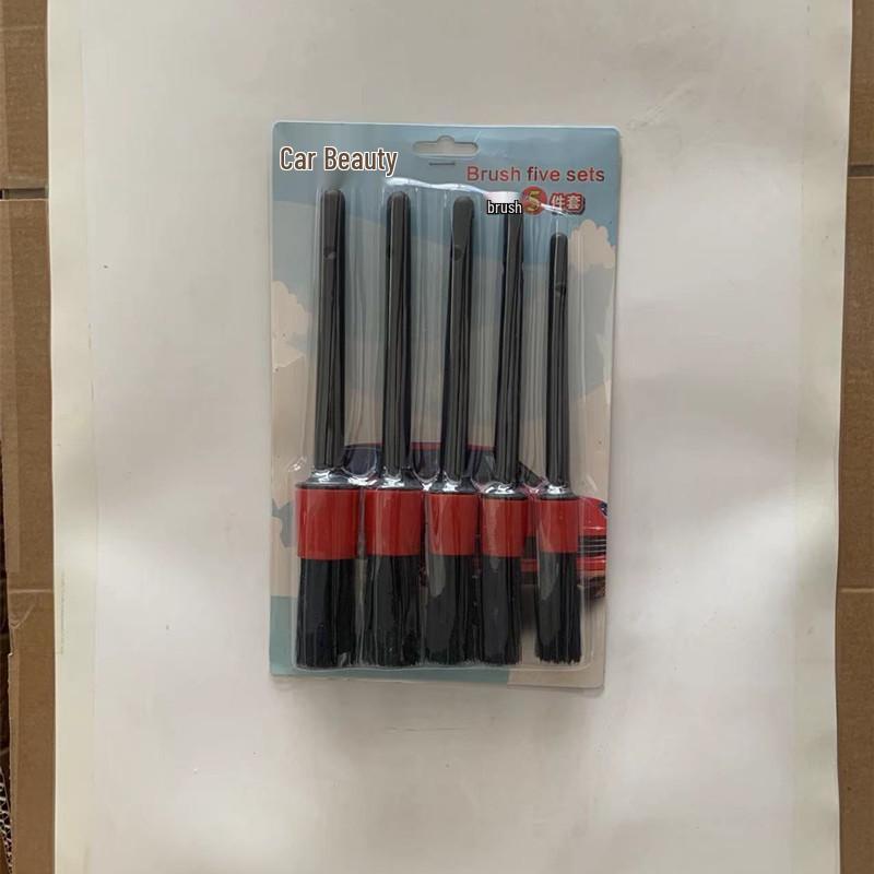 Набор кистей для детализации с мягкой щетиной - 5 предметов, набор инструментов для чистки автомобилей и мотоциклов