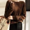 Large Block Texture Design Knitted Sweater Loose and Slimming High-end Temperament Women's Autumn and Winter Three-dimensional Long Sleeved Top