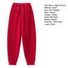 Winter Pajama Pants Thick Plush Elastic Waist Loose Keep Warm Leg-Binding Design Unisex Homewear