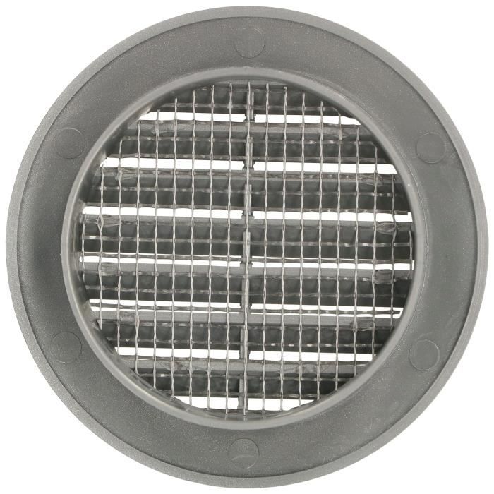Grille D'aération - KOTARBAU - Rond - Argent Satin - Diamètre 60 Mm - Moustiquaire