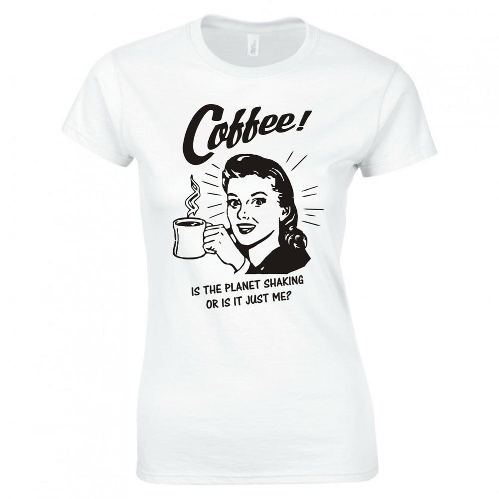 Coffee Meme Unisex Is The Planet Shaking Or Is It Ladies Skinny Fit Tshirt