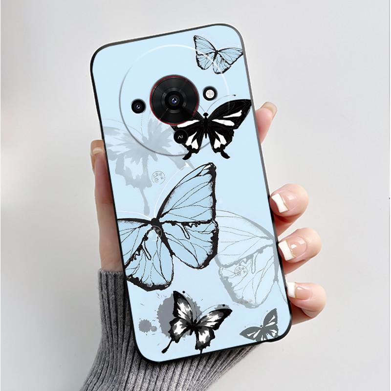 Printing Pattern Case For ZTE Blade A76 5G Capa Z2469N Cute Flower Cartoon Casing Fundas Soft Silicone Black Shell Cover Coque