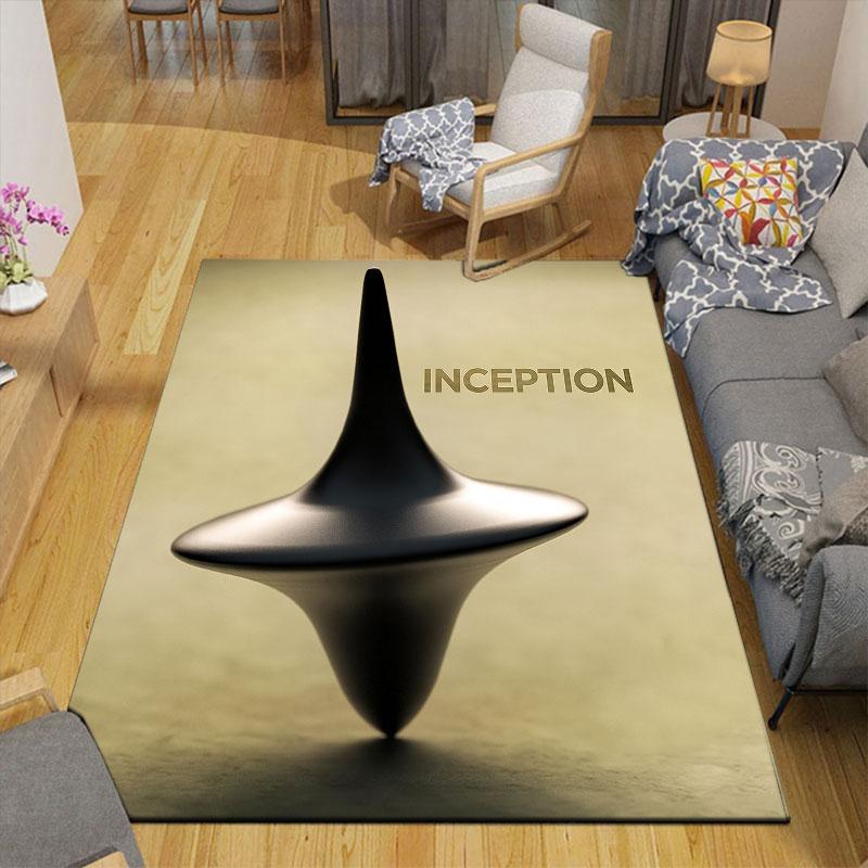 Inception Flannel Printed Carpet, Home Sofa Decoration for Living Room & Bedroom, Non‑Slip Play Flannel Floor Mat for Game Room
