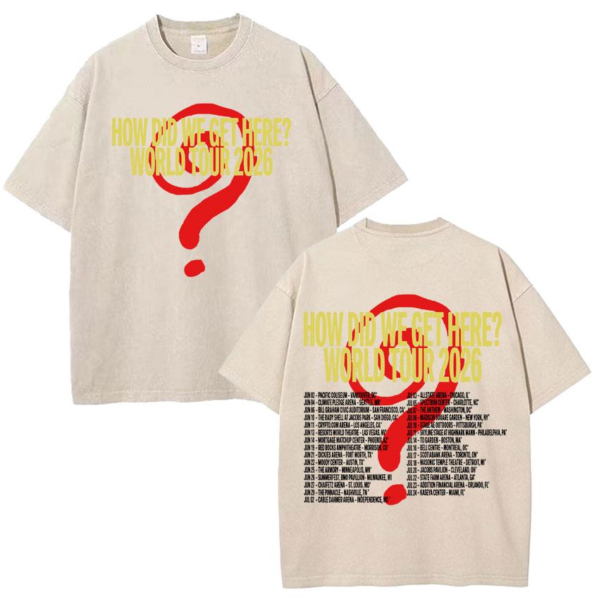How Did I Get Here Vintage Washed TShirt Singer Louis Tomlinson Album Print Unisexs Cotton Tee Shirt Tide Short Sleeve Fans Gift