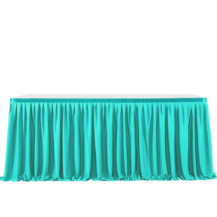 Party Solid Color Table Skirt Birthday Pleated Dessert Tablecloth Cover Wedding Festive Table Skirt Home Ruffle Edge Table Skirt