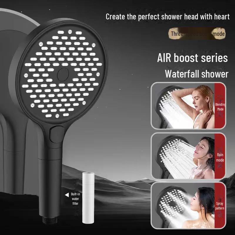 Душевая лейка высокого давления с большой панелью 15 см и фильтром