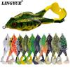 1pcTop Water Bass Fishing Lures Soft Frog Double Propellers Legs Freshwater Bait for Bass Snakehead Pike