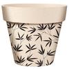[A2055] - Black Beige 'Bambou' Bamboo Planter - 17x15 Cm