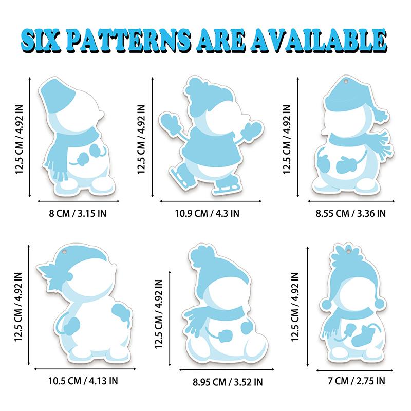 24 Sets Christmas Snowman Craft Kits - Winter Diy Ornaments Decorations Art Sets - Make Your Own Snowman Stickers Arts And Craft
