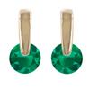 [R4775] - Golden Green 'Crystal' Gold Plated Earrings - 10x5 Mm