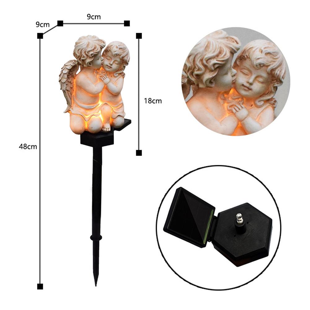 Солнечная лампа для ландшафтного освещения двора, поделка, ангел из смолы, уличный светильник для газона, осветительные украшения, IP55, водонепроницаемый, декор для дома, для газона, сада