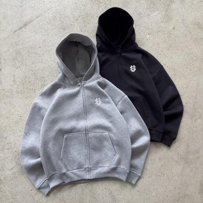 Европейская и американская простая вышивка спортивная мода ретро повседневная молния кардиган толстовка