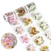 3Rolls Decorative Flower Sticker Water Resistant PET Tape for Scrapbooking Journal Photo Album Skateboard Laptop