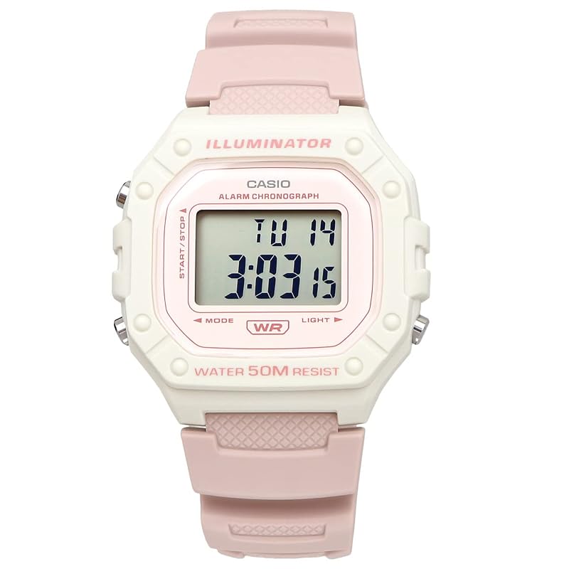 [Casio] CASIO Стандартные цифровые часы W-218HC-4A2V Мужские/Женские Дешевые Casio Розово-бежевые Зарубежная модель [Б/У]