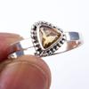 Natural Citrine Gemstone Handmade 925 Solid Sterling Silver Ring Size 9 r6V01