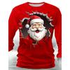 Рождественская мужская футболка с длинными рукавами, осенняя новая повседневная свободная футболка-пуловер, модная футболка с длинными рукавами, унисекс, рождественская одежда Harajuku