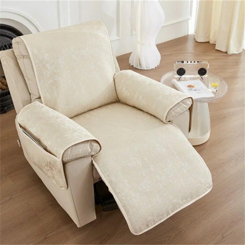 Recliner Sofa Cover Towel Armchair Case Sofa Mat Anti-Dust Non-Slip Lazy Boy Chair Cover Solid Color Universal Seat Cover