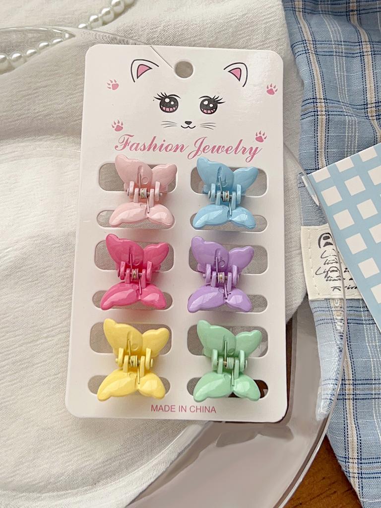 6PCS Tortoise Hair Claw Clips,Non-Slip Small Jaw Clip,Leopard Hair Clamps,Strong Hold Hair Styling Accessories for Women Girls