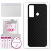 apgo Protective Skin Sticker for the Back Compatible with Tecno Camon 17, Wrap Film, Foil, Vinyl - Pattern Carbon Black