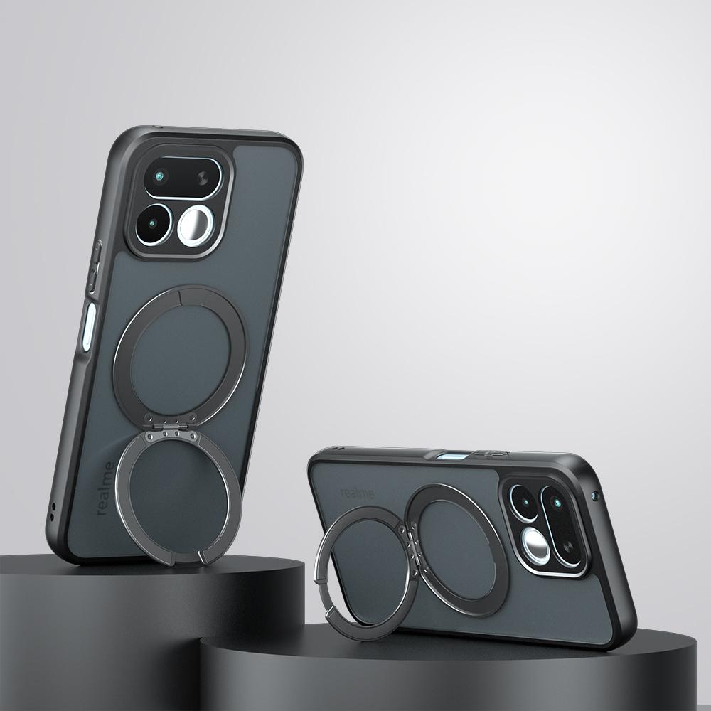 For Realme 16 Pro+/16 Pro/16T Case Business Heat Dissipation Semi-permeable Magnetic Stand Adhesive Standby Bumper Cover Funda