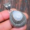 Beautiful Vintage Rainbow Moonstone Gemstone 925 Sterling Silver Handmade Jewelry Pendant