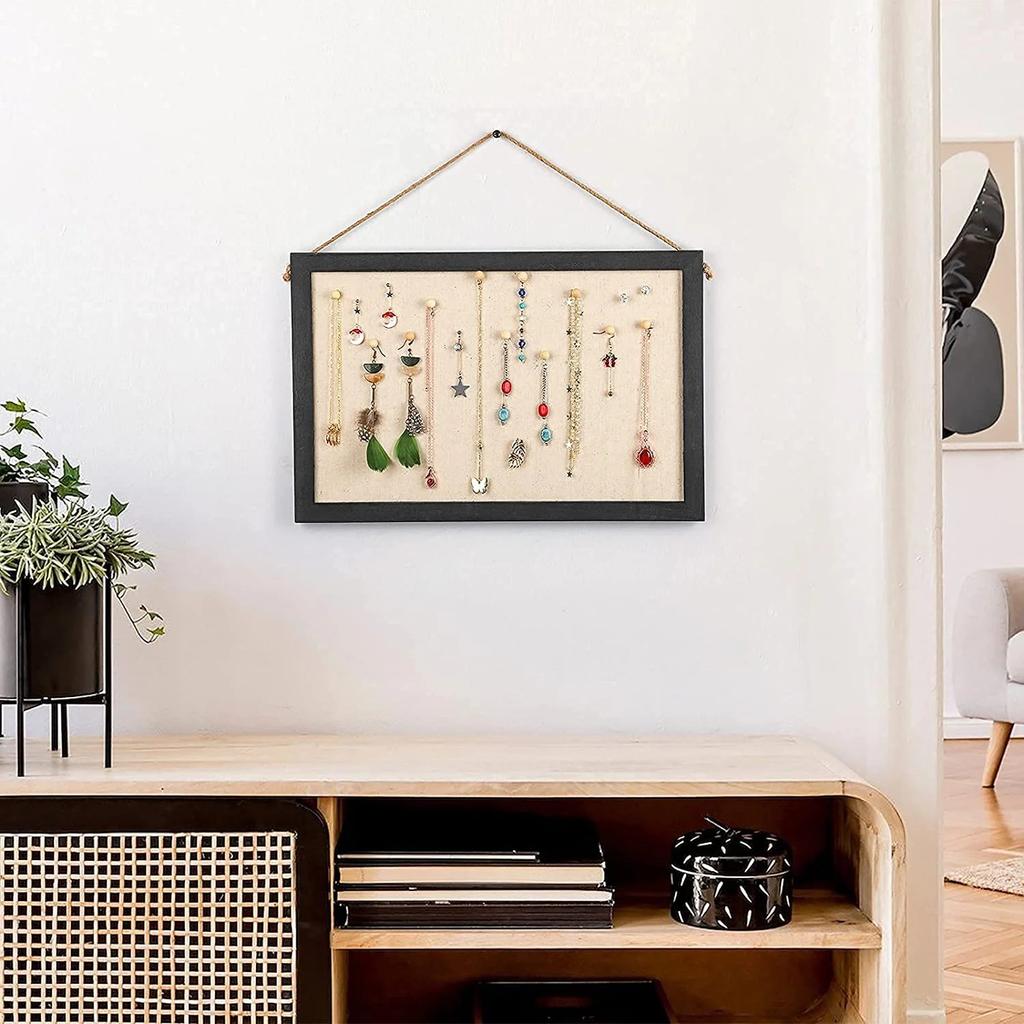 Sfugno Wood Bulletin Boards, 2-Pack Linen Wall Bulletin Board, Decorative Hanging Pin Board, 16"x11"Frame Cork Board Light Bulletin Boards