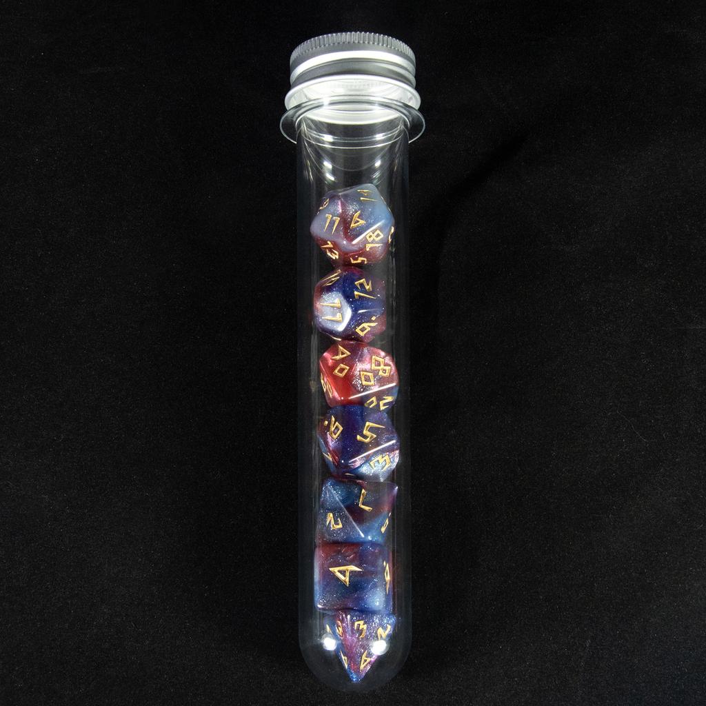 Набор многогранных кубиков DND, кубики смешанных цветов для настольной игры, реквизит для обучения математике, сувенирный подарок, 42 кубика, 6 туб, 1 подставка для туб