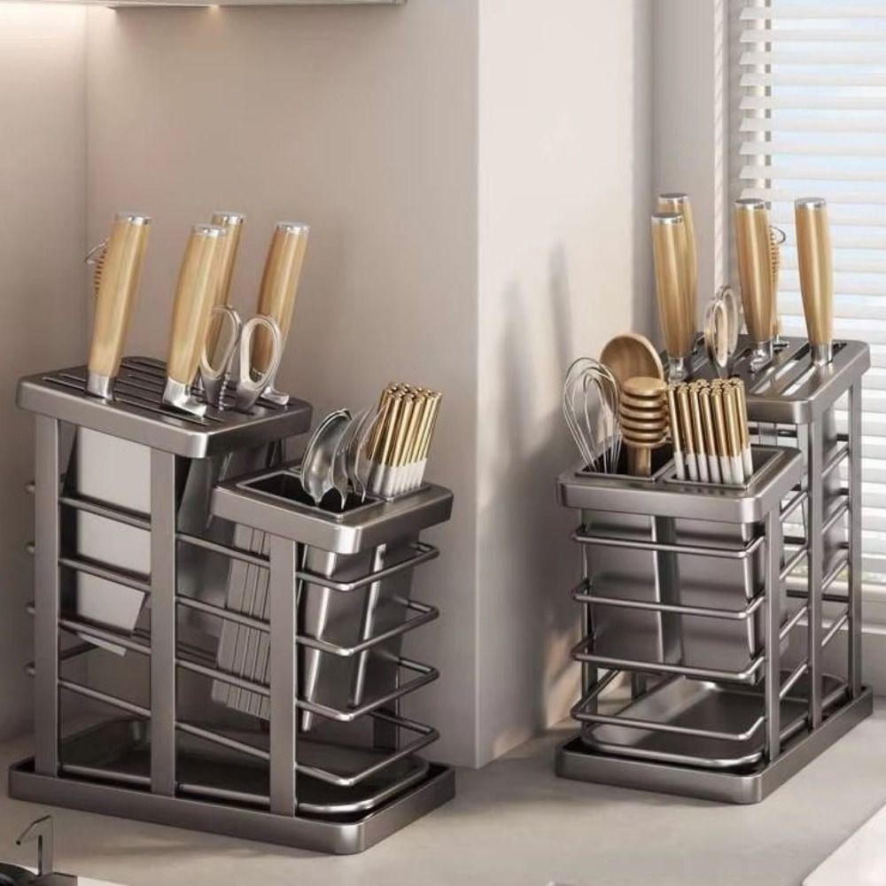 Space Saving Countertop Cutter Holder Carbon Steel Chopstick Tube Modern Cutlery Holder Restaurant
