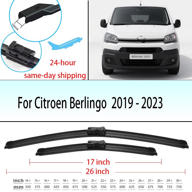 bzbn8 Front Wiper Blade For Citroen Berlingo e-Berlingo K9 Peugeot Partner Rifter Vauxhall Opel Combo E Toyota ProAce City 2019 - 2023