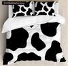 Пододеяльник размера King/Queen с молочной коровой, розово-белый, мультяшный животный принт, клубничный комплект постельного белья для детей, мальчиков, девочек, с принтом коровы, мягкий пододеяльник